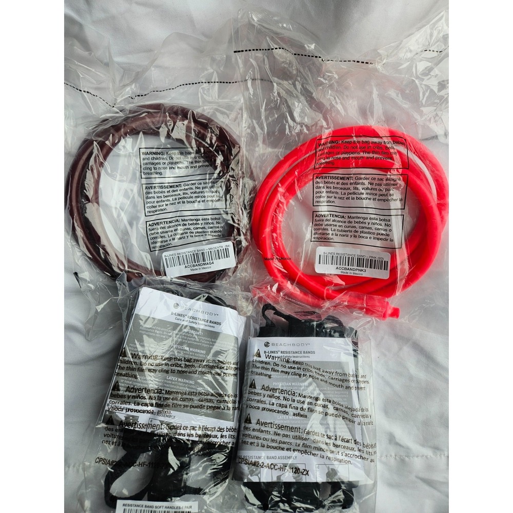 NEW Lot of Beachbody B-LINES Resistance Bands and Soft Handles